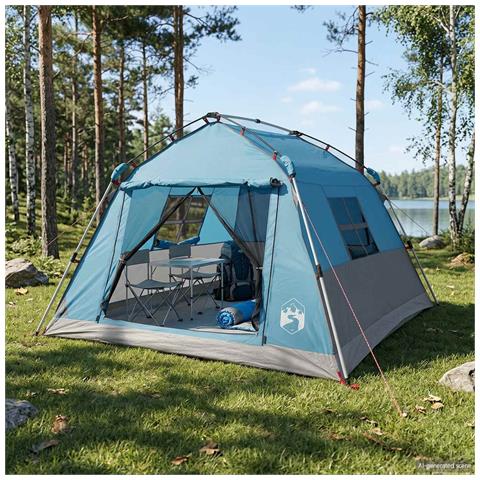 Tenda istantanea resistente all'acqua 3 persona Blu - Foto 2
