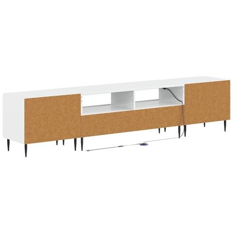 Mobile TV LED a 5 pezzi Bianco Lucido Legno ingegnerizzato - Foto 9