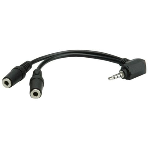 Cavo Sdoppiatore Stereo 3,5 Mm. Maschio 90ø / Femmina / Femmina - Foto 1