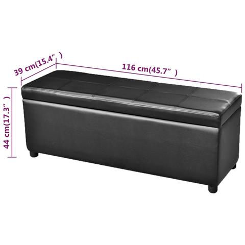 Cassapanca Lunga In Legno Nera - Foto 2