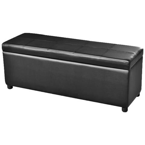 Cassapanca Lunga In Legno Nera - Foto 1