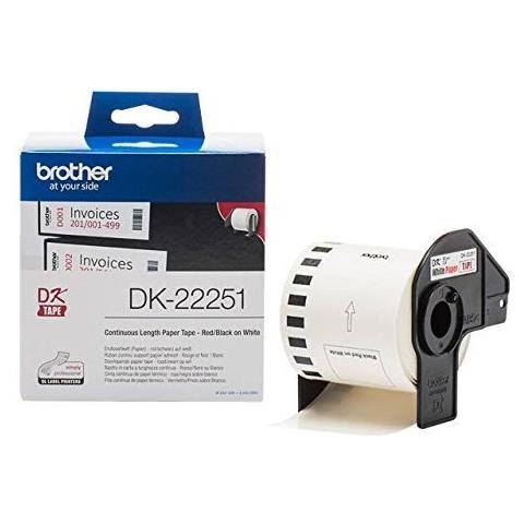 Red & Black On White Continuous Paper 62mm - Foto 2