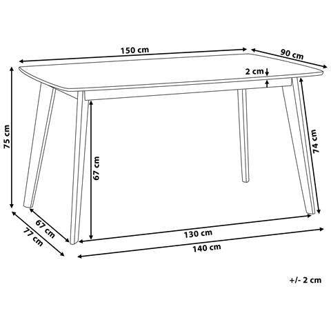 Tavolo Da Pranzo Rettangolare Moderno 150x90cm Santos - Foto 27