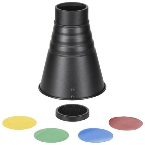 Snoot Pro Bowens Sn-5001 Cono Flash + Griglia Nido D'ape + Filtri Colorati - Foto 1