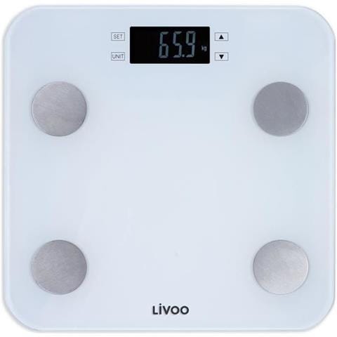 Dom427w - Bilancia Pesapersone - 13 Memorie Utente - 180 Kg - Vassoio Display Lcd In Vetro Temperato - Bianco - Foto 1