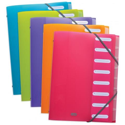 400010367, Blu, Verde, Arancione, Rosa, Viola, Polipropilene (PP), A4, Ritratto, Sheet, Desk tray, Box file folder - Foto 1