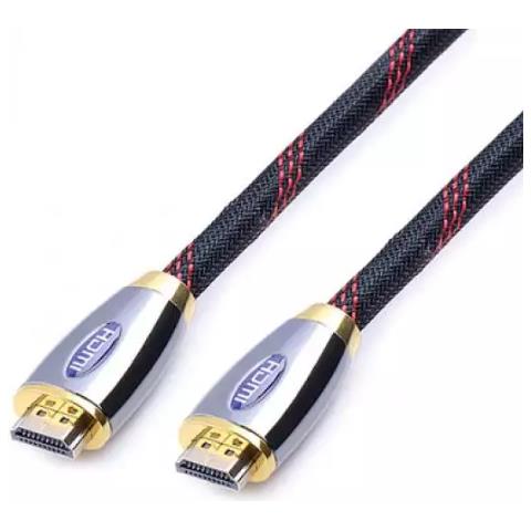 Cavo HDMI Full HD ad Alta Velocità con Ethernet 1m - Grigio Metallizzato / Oro - Foto 1