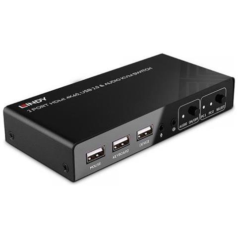 Switch KVM 4K 60 USB 2.0 Colore Nero - Foto 2