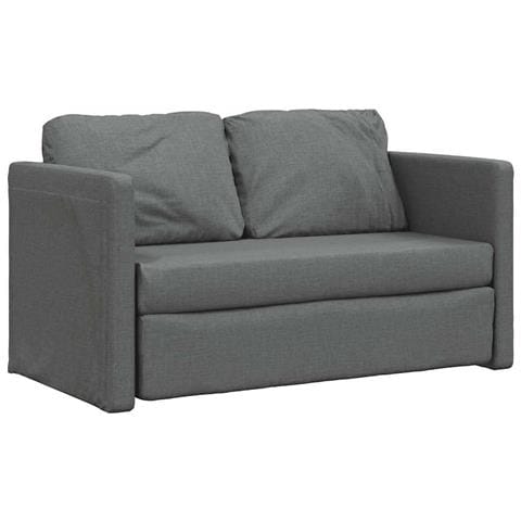 Divano Letto da Terra 2 in 1 Grigio Scuro 112x174x55 cm Tessuto - Foto 10