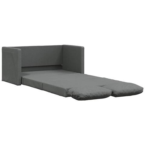 Divano Letto da Terra 2 in 1 Grigio Scuro 112x174x55 cm Tessuto - Foto 1