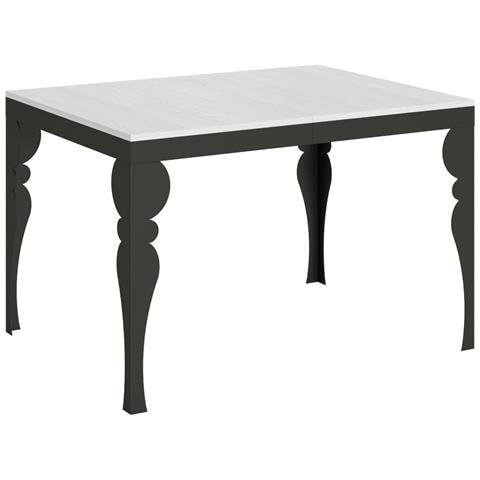Tavolo Allungabile 90x120/380 Cm Paxon Evolution Telaio Antracite - Bianco Frassino - Foto 6