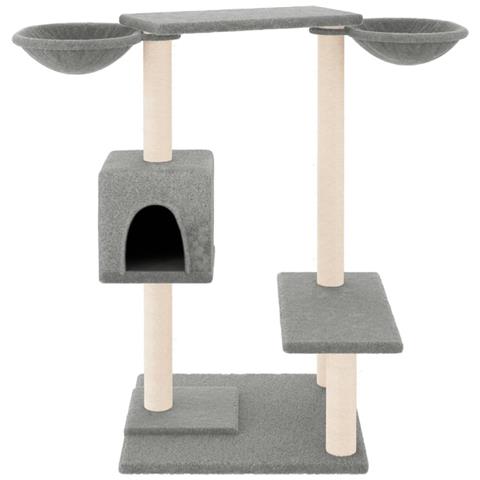 Albero Per Gatti Con Tiragraffi Grigio Chiaro 82 Cm - Foto 2