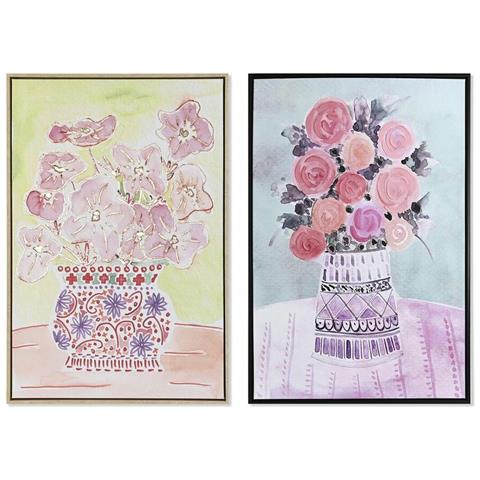 Quadro Dkd Home Decor 36 X 4 X 93 Cm Vaso Shabby Chic (2 Unità) - Foto 1