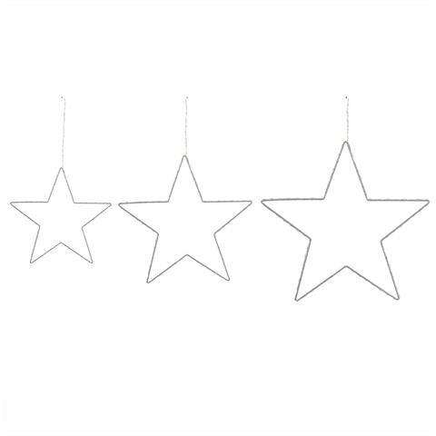 Set Di 3 Decorazioni Da Appendere Stella Kunnari Metallo 50/40/30 Cm Argento - Foto 2