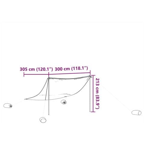 Baldacchino Da Spiaggia Con Ancore Per La Sabbia 304x300 Cm - Foto 2