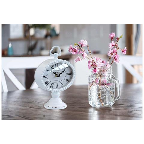 Orologio Da Appoggio Con Corpo In Acciaio E Numeri Romani Linea Elegance - Foto 7