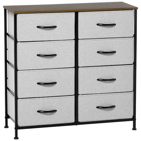 Cassettiera 8 Cassetti In Tessuto Rimovibili, In Legno E Acciaio Stile Industriale, 80x30x81.5cm - Foto 1