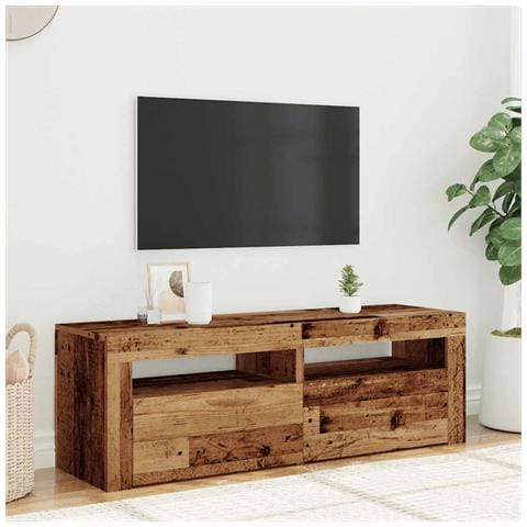 Mobile Porta TV con LED Legno Antico 120x35x40 cm Multistrato - Foto 10