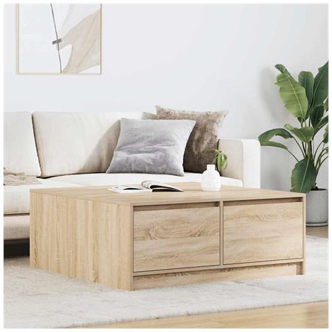 Tavolino da Salotto con Cassetti Rovere Sonoma 100x100x40 cm - Foto 1