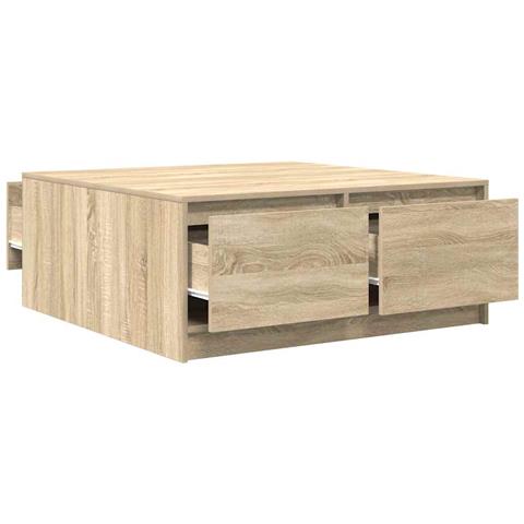 Tavolino da Salotto con Cassetti Rovere Sonoma 100x100x40 cm - Foto 2