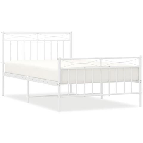 Giroletto Con Testiera E Pediera Metallo Bianco 107x203 Cm - Foto 2