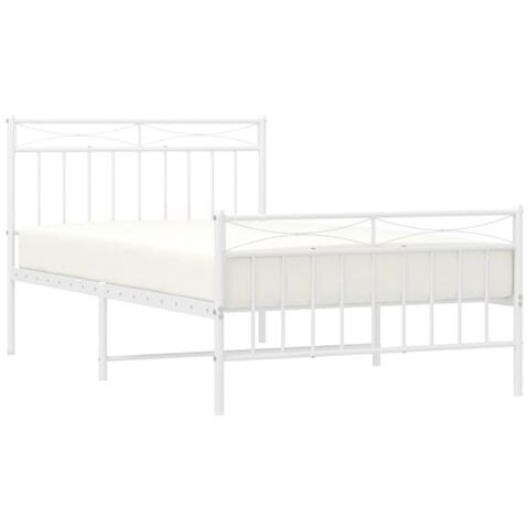 Giroletto Con Testiera E Pediera Metallo Bianco 107x203 Cm - Foto 3