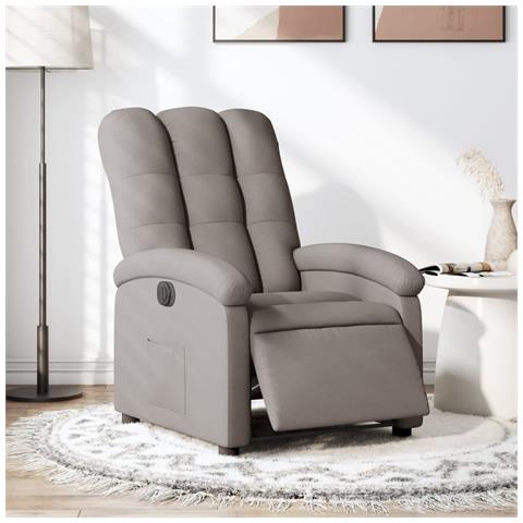 Poltrona Elettrica Reclinabile Tortora In Tessuto - Foto 1