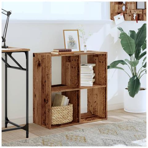 Libreria Legno Antico 68,5x32x68,5 Cm In Legno Multistrato - Foto 3