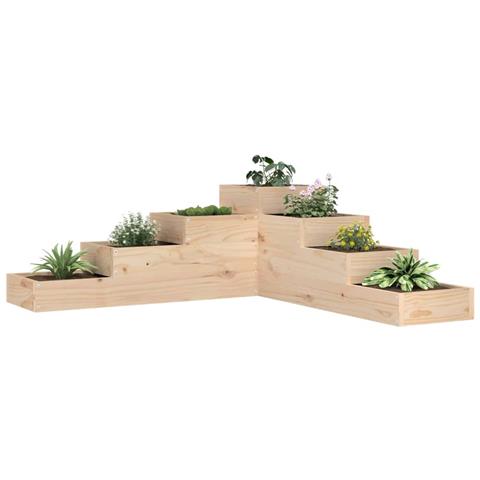 Fioriera Giardino 4 Ripiani 106x104,5x36cm Legno Massello Pino - Foto 1