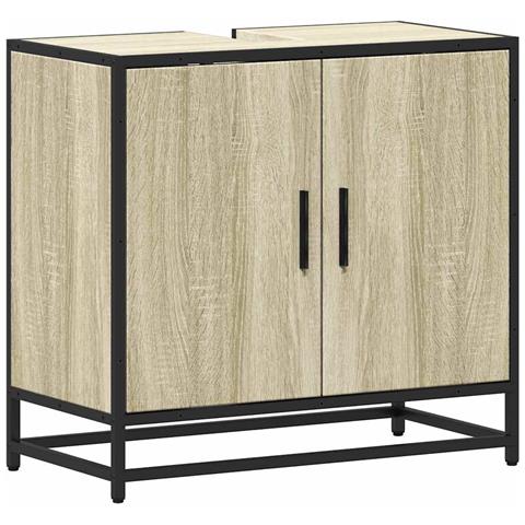 Mobile Lavabo Da Bagno Rovere Sonoma 65x33x60 Cm In Truciolato - Foto 2
