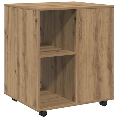 Armadietto Con Ruote Rovere Artigianale 60x53x72 Cm Truciolato - Foto 2