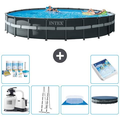 Piscina Fuori Terra - In Giro - 732x132 Cm - Grigio - Include Accessori Coordinati A3022 - Foto 1