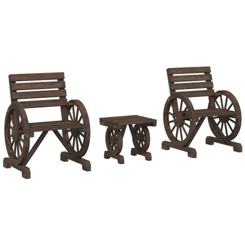 Lusso Casadino - Set Salotto Da Giardino 3 Pz In Legno Massello Di Abete - Foto 1