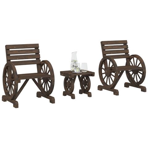 Lusso Casadino - Set Salotto Da Giardino 3 Pz In Legno Massello Di Abete - Foto 8