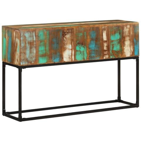 Tavolo Consolle 120x30x75 Cm In Legno Massello Di Recupero - Foto 8