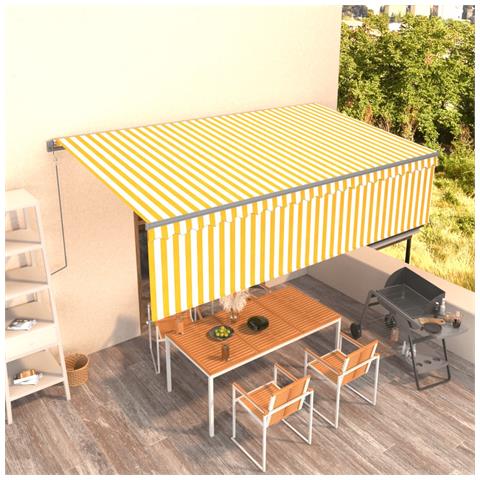 Lusso Casadino -  Tenda Retrattile Automatica Con Parasole 5x3m Gialla Bianca - Foto 8