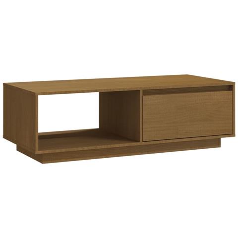 Lusso Casadino - Tavolino Marrone Ambra 110x50x33,5 Cm In Legno Massello Di Pino - Foto 1