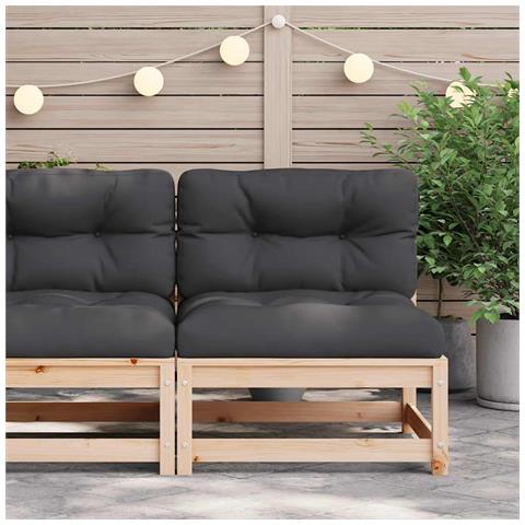 Lusso Casadino - Divano Giardino Senza Braccioli Con Cuscini Legno Massello Pino - Foto 2