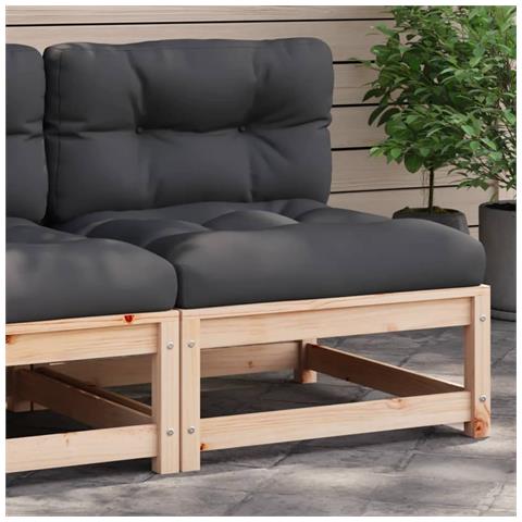 Lusso Casadino - Divano Giardino Senza Braccioli Con Cuscini Legno Massello Pino - Foto 8