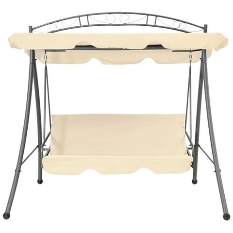 Panchina A Dondolo Convertibile Con Baldacchino Bianco Sabbia - Foto 1