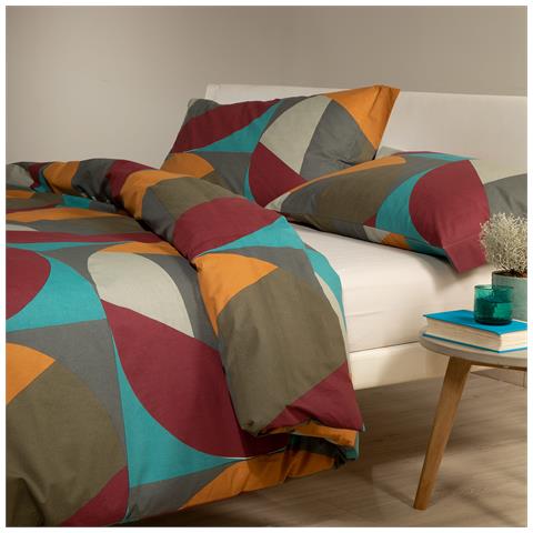 Sacco Copripiumino Con Federe Colorama In Cotone Colore Rosso Misura Matrimoniale - Foto 2