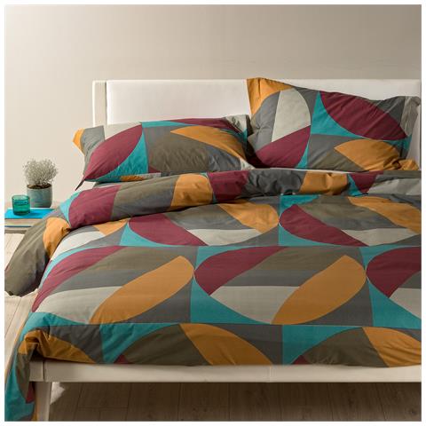 Sacco Copripiumino Con Federe Colorama In Cotone Colore Rosso Misura Matrimoniale - Foto 5