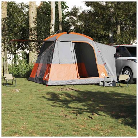 Tenda da Campeggio 4 Persone Grigio e Arancione Impermeabile - Foto 2