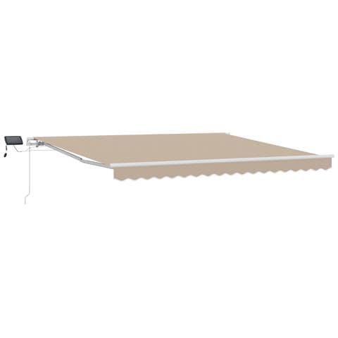 Tenda Retrattile Manuale  con LED Beige 400x300 cm, Tessuto di Ricambio per Tenda  per Struttura 4x3 m Beige - Foto 1