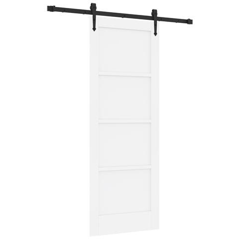 Porta scorrevole con set di hardware 'ORKDAL'Legno solido bianco di pino, Porta interna  'ORKDAL'Bianca 73.5x198.5x4 cm Legno solido di pino - Foto 1