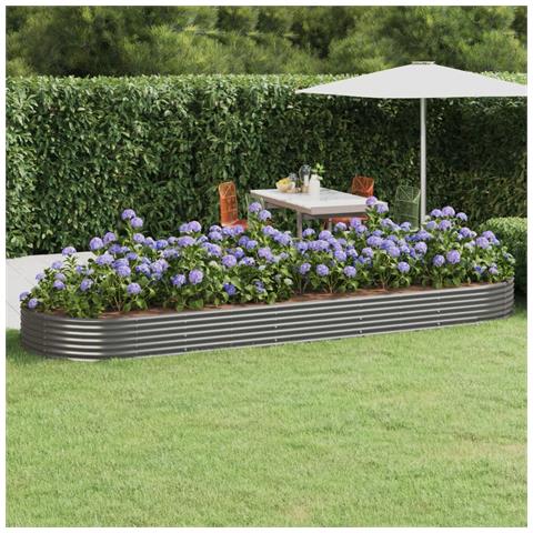 Letto Giardino Acciaio Zincato 450x140x36cm Grigio - Foto 6