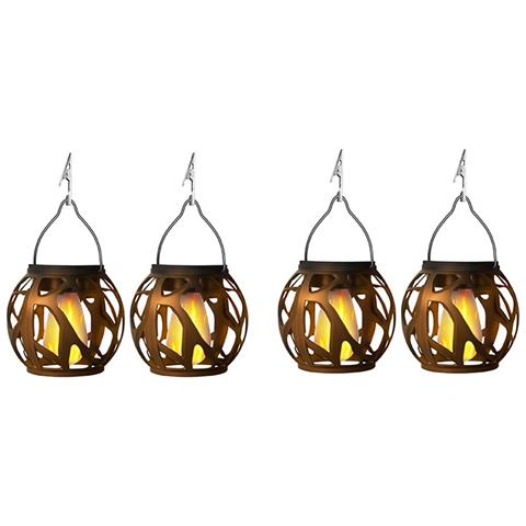 Lanterne Solari A Fiamma (confezione Da 4) - Luci Led Tremolanti Da Appendere Per Giardino E Patio - Foto 1