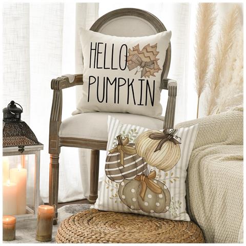 Set Di Federe Per Cuscini 4 Pezzi 45x45 Cm Decorative Per L'autunno - Foto 5