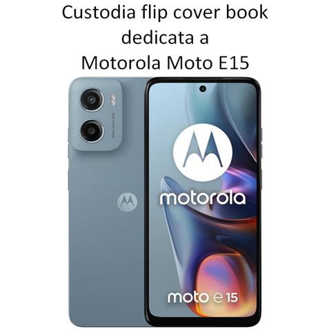 Smart Book Custodia A Libro Poket Flip Cover Case Per Motorola Moto E15 Red - Foto 2