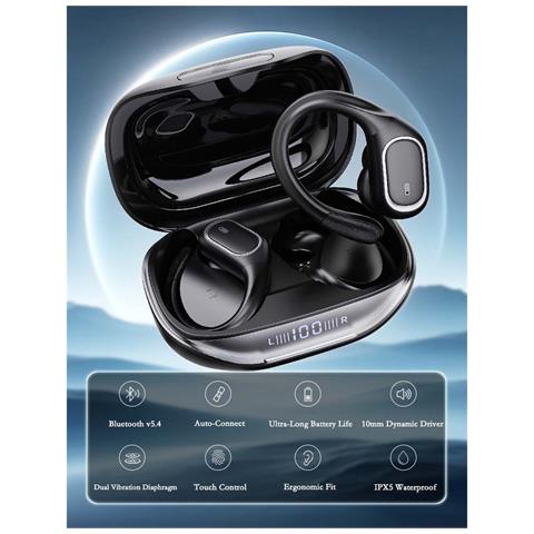 Auricolari Sportivi Con Archetto E Cancellazione Del Rumore - Dolby Atmos, Bluetooth 5.4, 45 Ore Di Autonomia - Foto 3
